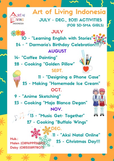 ART OF LIVING INDONESIA JULI- DESEMBER 2021